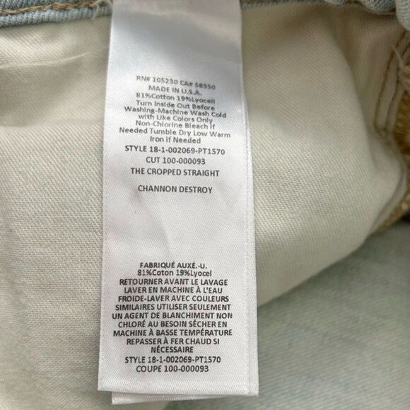 Current/Elliot The Cropped Straight Channon Destroy Light Wash Jeans Size 26 - Picture 10 of 12